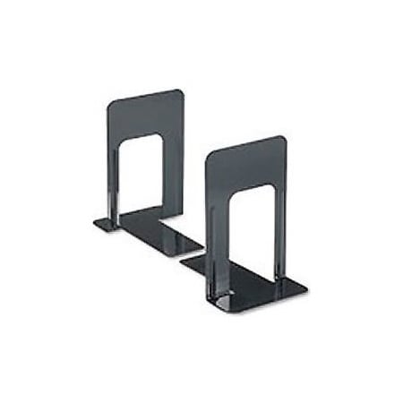 Universal Products Jumbo Deluxe Metal Bookends, Nonskid Padded Base, Black Enamel, 1 Pair 54095